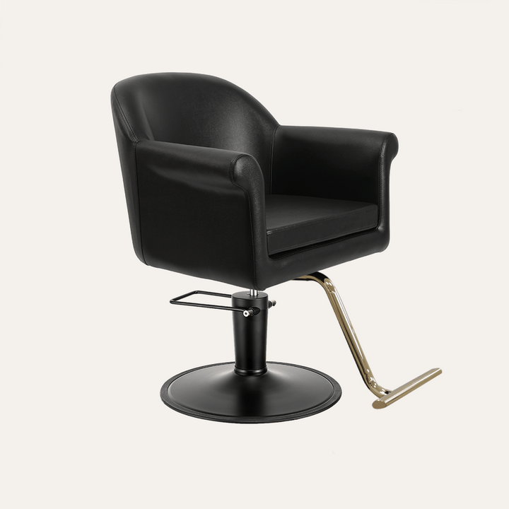 Keller International Hudson Salon Chair Black / Black / Gold +$29 DSP-KEL-APCHR-K1127-T-BLACK