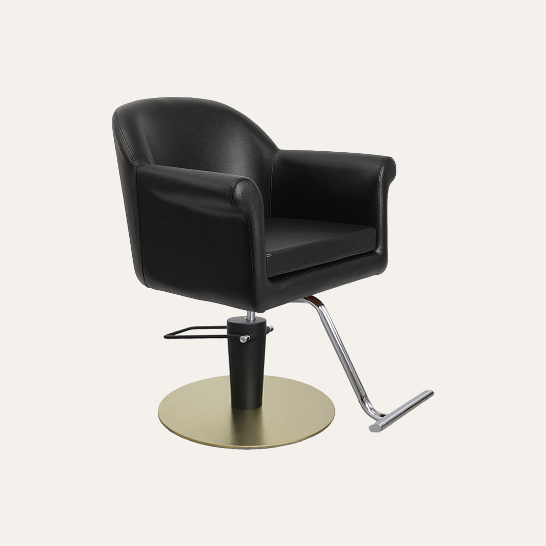 Keller International Hudson Salon Chair Black / Gold +$19 *Special Care Instructions* / Chrome DSP-KEL-APCHR-K1127-T-BLACK