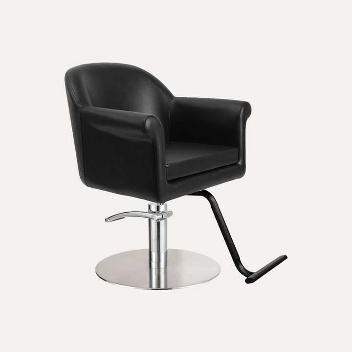 Keller International Hudson Salon Chair Black / Stainless Circle / Black +$19 DSP-KEL-APCHR-K1127-T-BLACK