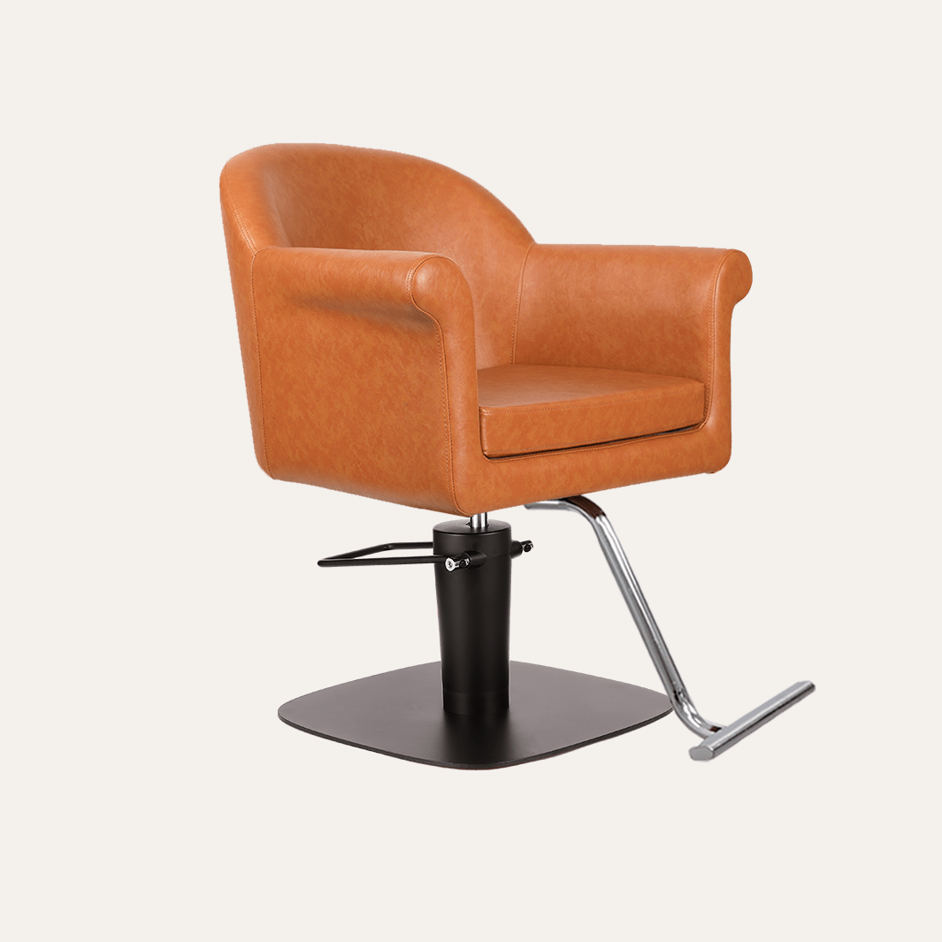Keller International Hudson Salon Chair Camel / Square Black +$19 / Chrome DSP-KEL-APCHR-K1127-T-CAMEL