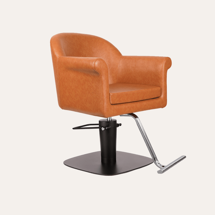 Keller International Hudson Salon Chair Camel / Square Black +$19 / Chrome DSP-KEL-APCHR-K1127-T-CAMEL
