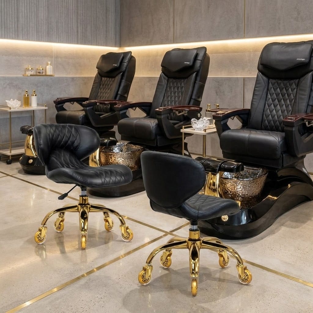 Mayakoba HUGO Salon Pedicure Stool & Manicure Chair For Nail Technician