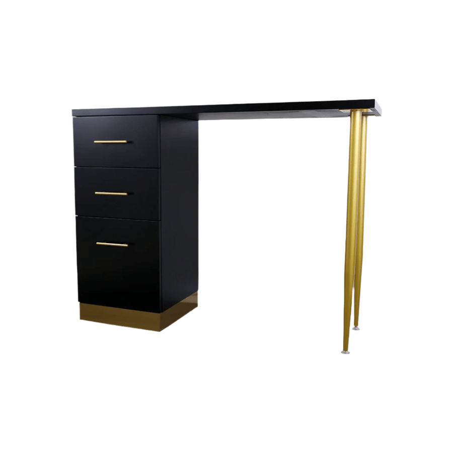 Keller International Taylor Leg Styling Station Black / No Mirror DSP-KEL-SYSTL-K7666B-CABINET-BLACK