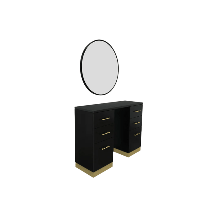 Keller International Taylor Styling Station Black / With Mirror-Black DSP-KEL-SYSTL-K7666B-CABINET-BLACK0