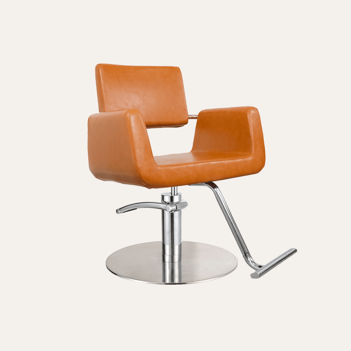 Keller International Illusion Salon Chair Camel / Stainless Circle / Chrome DSP-KEL-APCHR-K1139-T-CAMEL