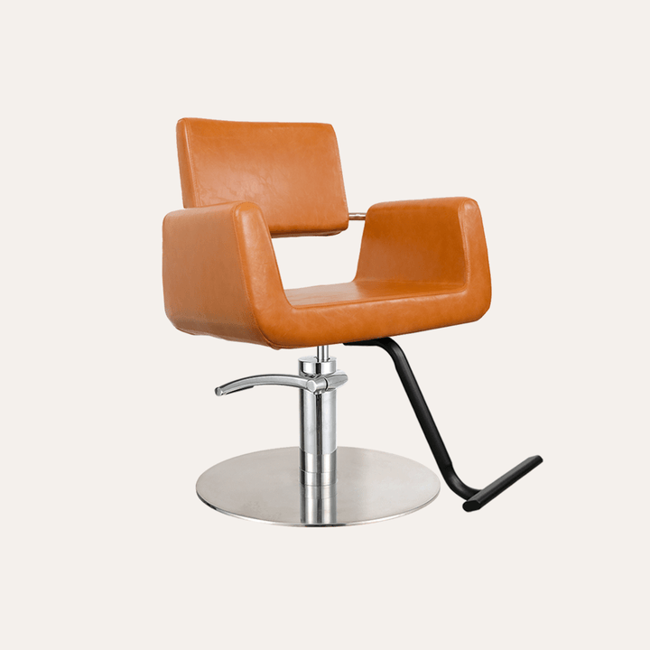 Keller International Illusion Salon Chair Camel / Stainless Circle / Black +$19 DSP-KEL-APCHR-K1139-T-CAMEL