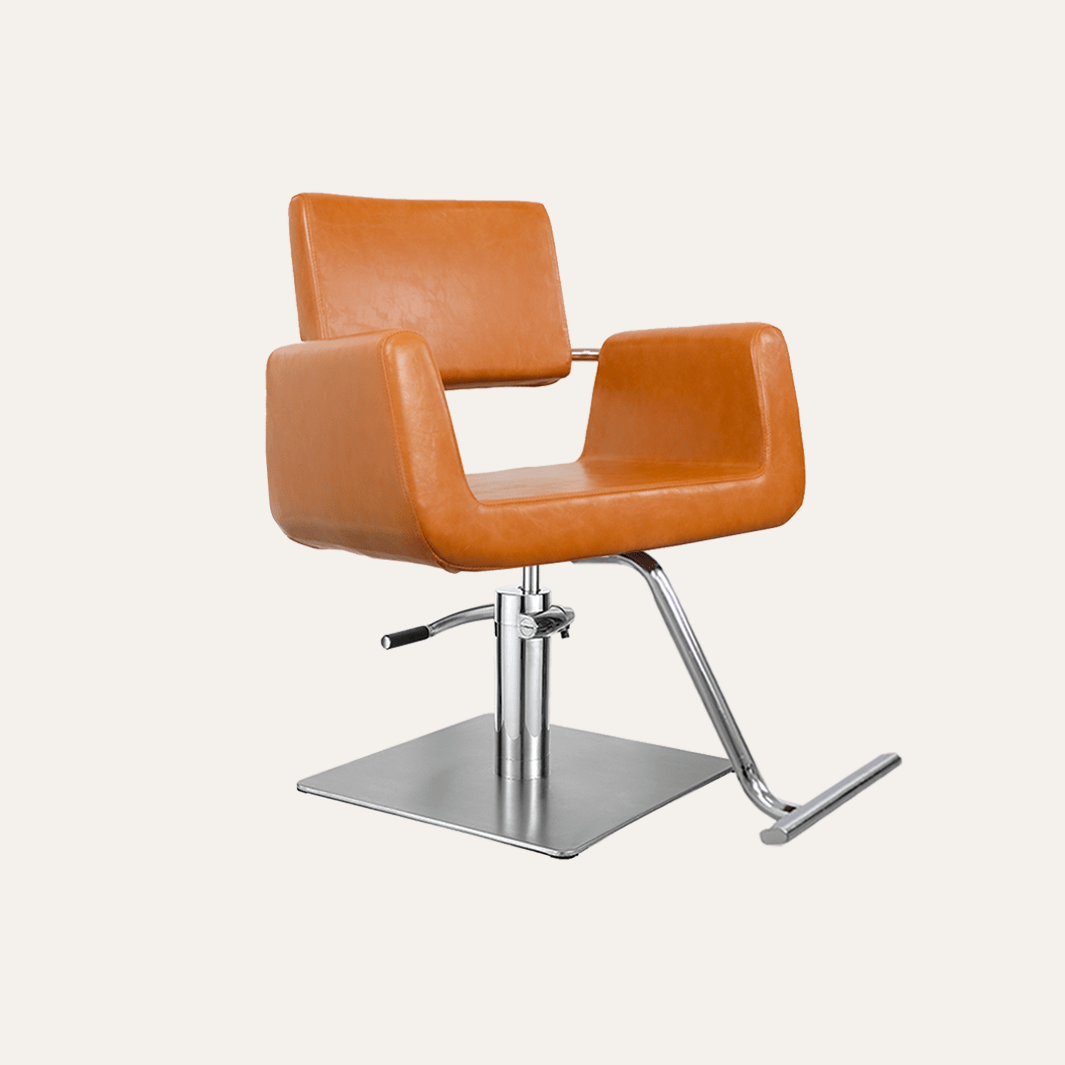 Keller International Illusion Salon Chair Camel / Stainless Square / Chrome DSP-KEL-APCHR-K1139-T-CAMEL