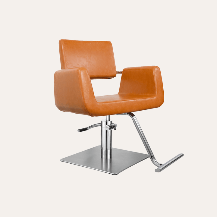 Keller International Illusion Salon Chair Camel / Stainless Square / Chrome DSP-KEL-APCHR-K1139-T-CAMEL