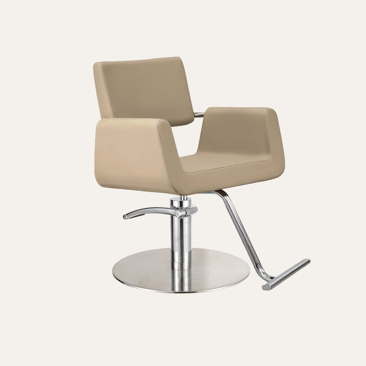 Keller International Illusion Salon Chair Cashmere / Stainless Circle / Chrome DSP-KEL-APCHR-K1139-T-CASHMERE