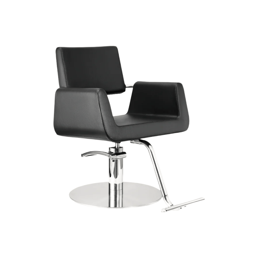 Keller International Illusion Salon Chair Black / Stainless Circle / Chrome DSP-KEL-APCHR-K1139-T-BLACK