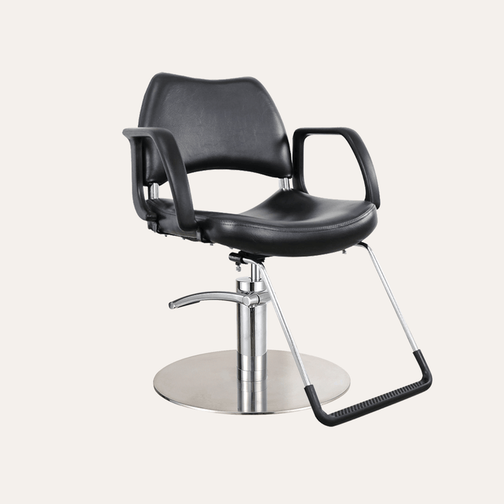 Keller International X-Wide Salon Chair Stainless Circle +$30 DSP-KEL-APCHR-K1024-BLACK