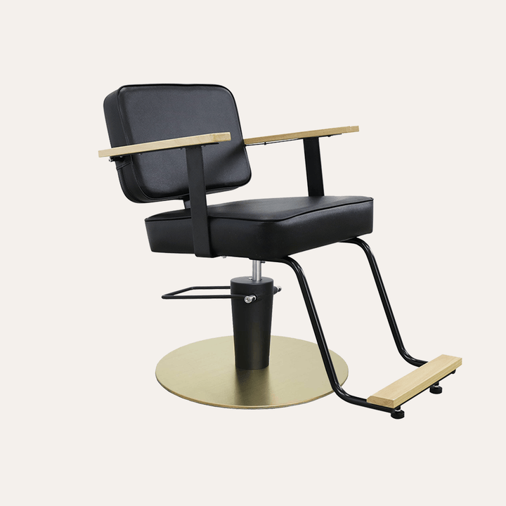 Keller International Hazel Salon Chair Black / Gold +$19 *Special Care Instructions* DSP-KEL-APCHR-K1123-T-BLACK