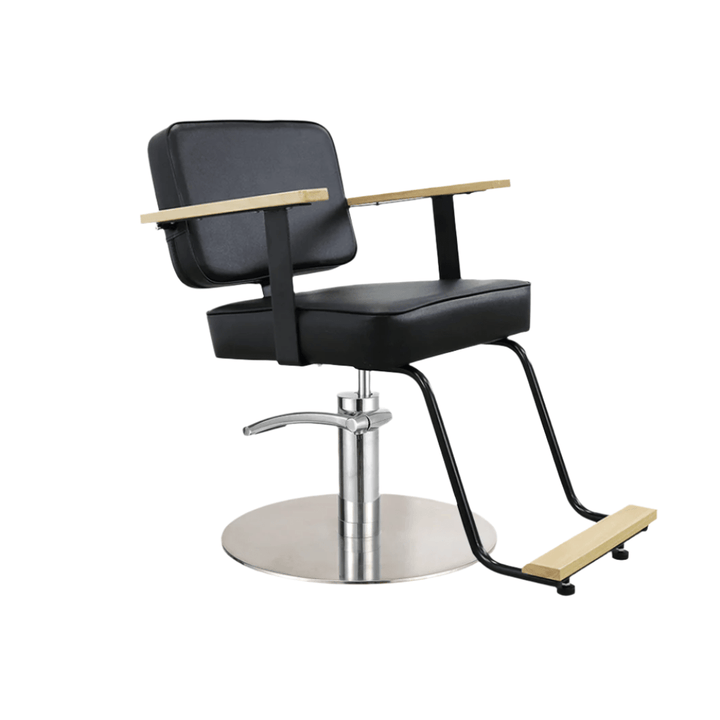 Keller International Hazel Salon Chair Black / Stainless Circle DSP-KEL-APCHR-K1123-T-BLACK
