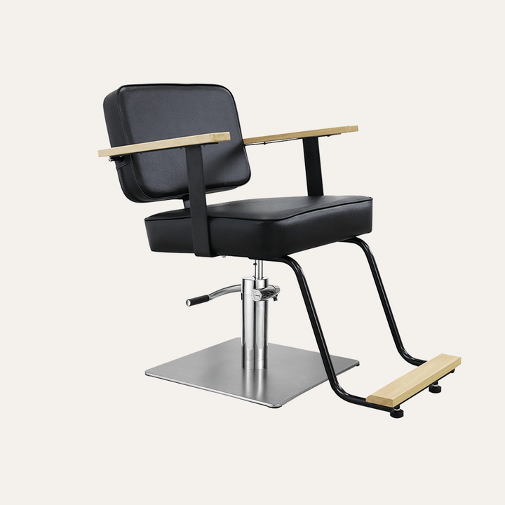 Keller International Hazel Salon Chair Black / Stainless Square DSP-KEL-APCHR-K1123-T-BLACK