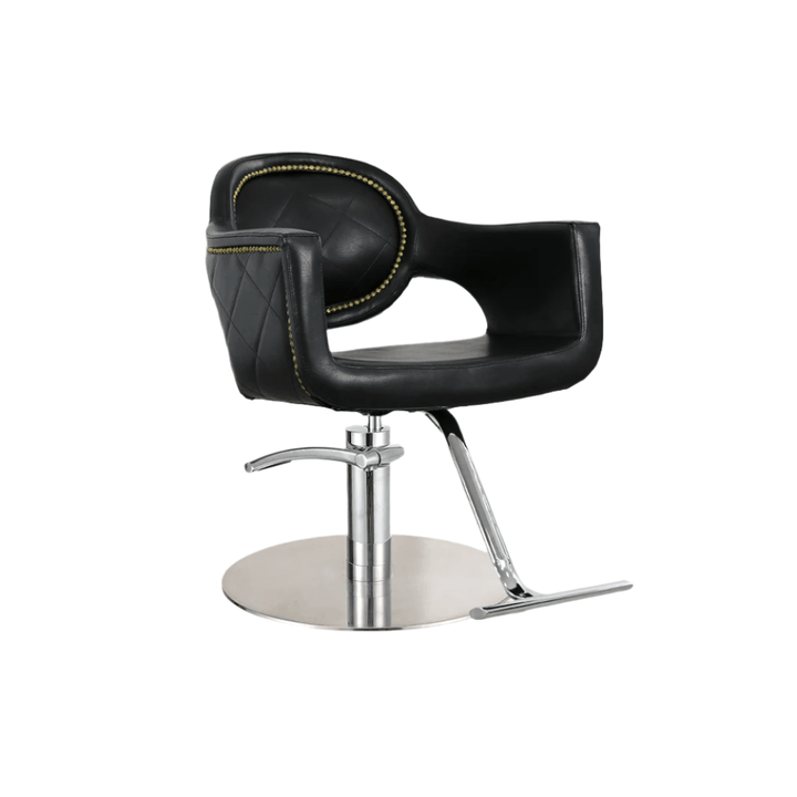 Keller International Juliet Salon Chair Stainless Circle DSP-KEL-APCHR-K1177-T-BLACK