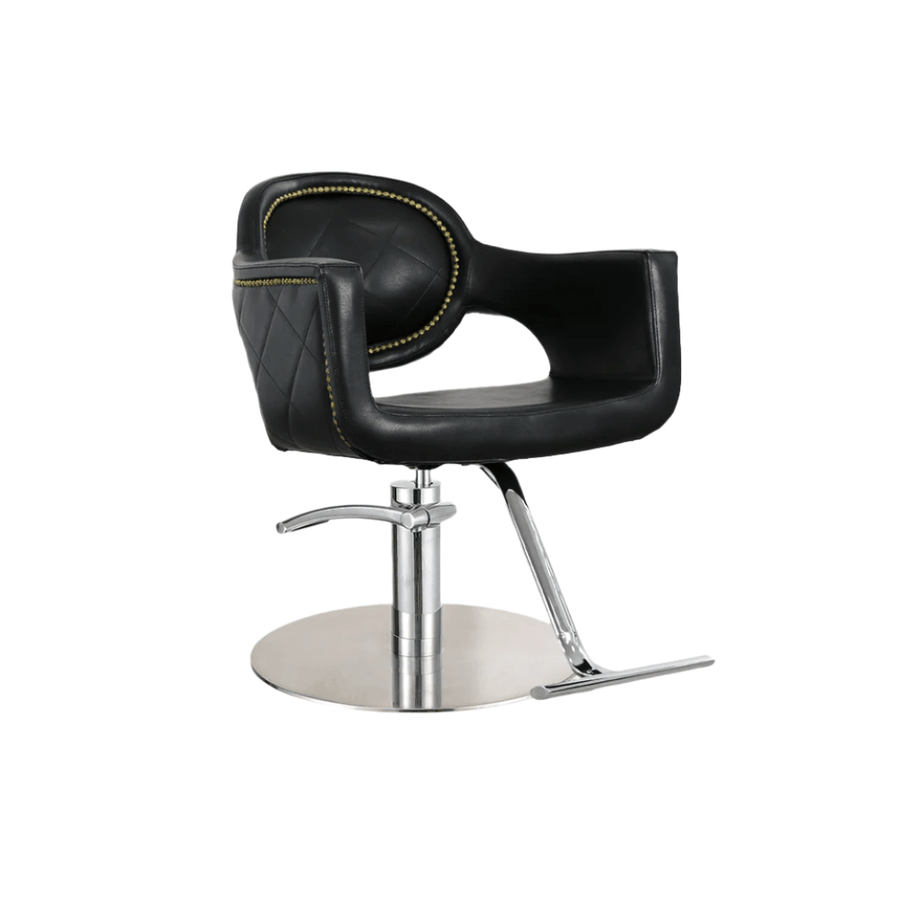 Keller International Juliet Salon Chair Stainless Circle DSP-KEL-APCHR-K1177-T-BLACK