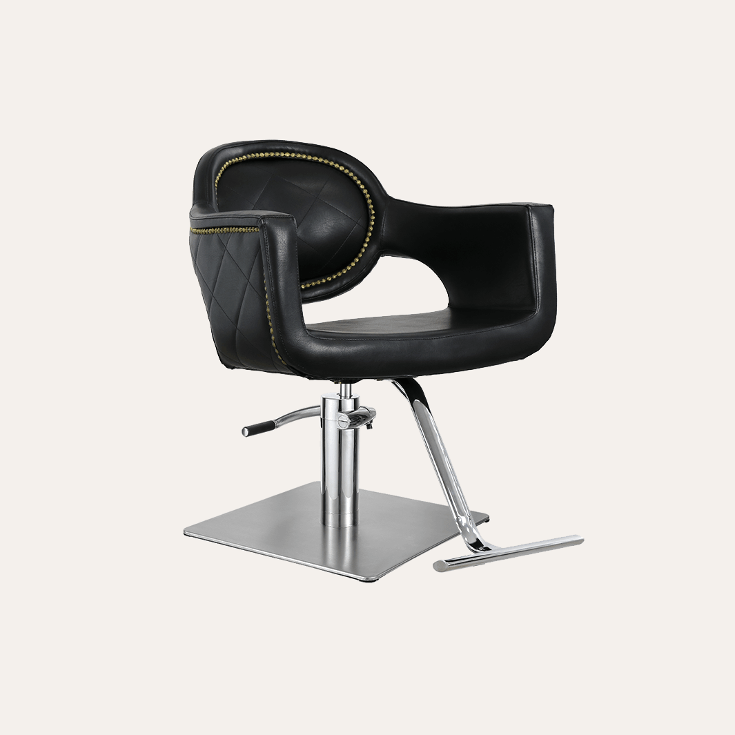 Keller International Juliet Salon Chair Stainless Square DSP-KEL-APCHR-K1177-T-BLACK