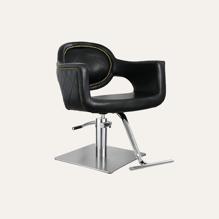 Keller International Juliet Salon Chair Stainless Square DSP-KEL-APCHR-K1177-T-BLACK