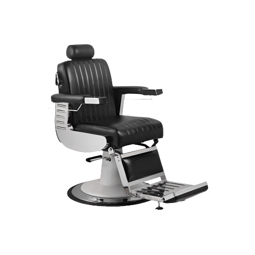 Keller International Parlor Barber Chair Matte Black DSP-KEL-BBCHR-K2095-MATTE-BLACK