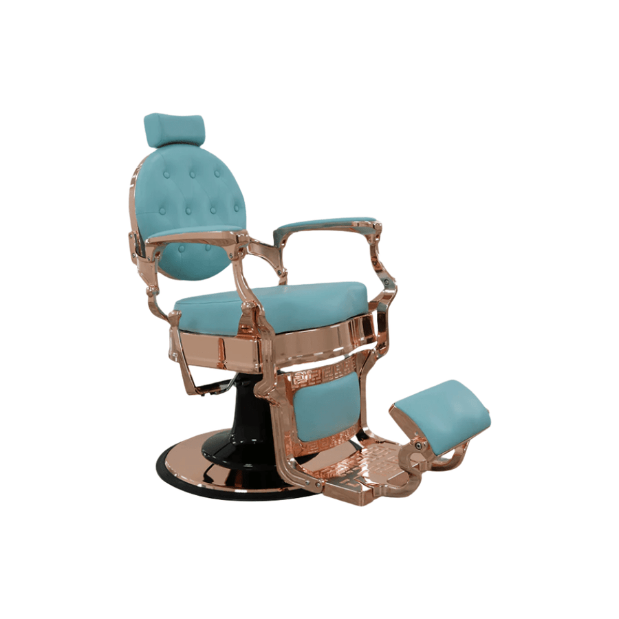 Keller International Anastasia Barber Chair Aqua Blue DSP-KEL-BBCHR-K2500-BLUE-ROSEGOLD