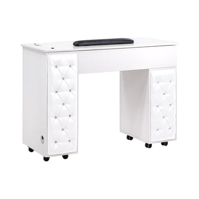Mayakoba Drexel Tufted Single Manicure Table White KAM-NTBL-151-WHT-KIT