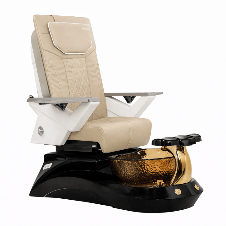 Mayakoba LOTUS II Shiatsulogic FX Pedicure Chair Light Khaki FX / Black and All Gold Lotus II AYC-SPA-LOTUS-2-FX9653-839ABLKGLD-53LKK