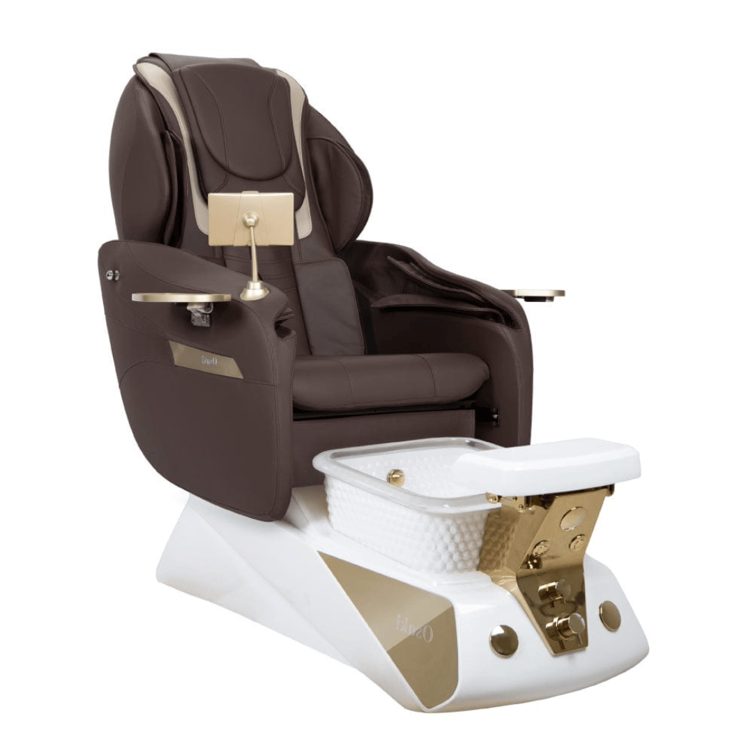 Osaki Spa Osaki Comet Pedicure Chair Brown / Silver/Gold Chrome DSP-OSK-SPA-SMT-COF-SIL-GLD