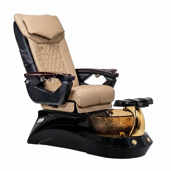 Mayakoba LOTUS II Shiatsulogic LX Pedicure Chair Light Khaki LX / Black and All Gold Lotus II AYC-SPA-LOTUS-2-LX-839AWHTBLK-18VLKK