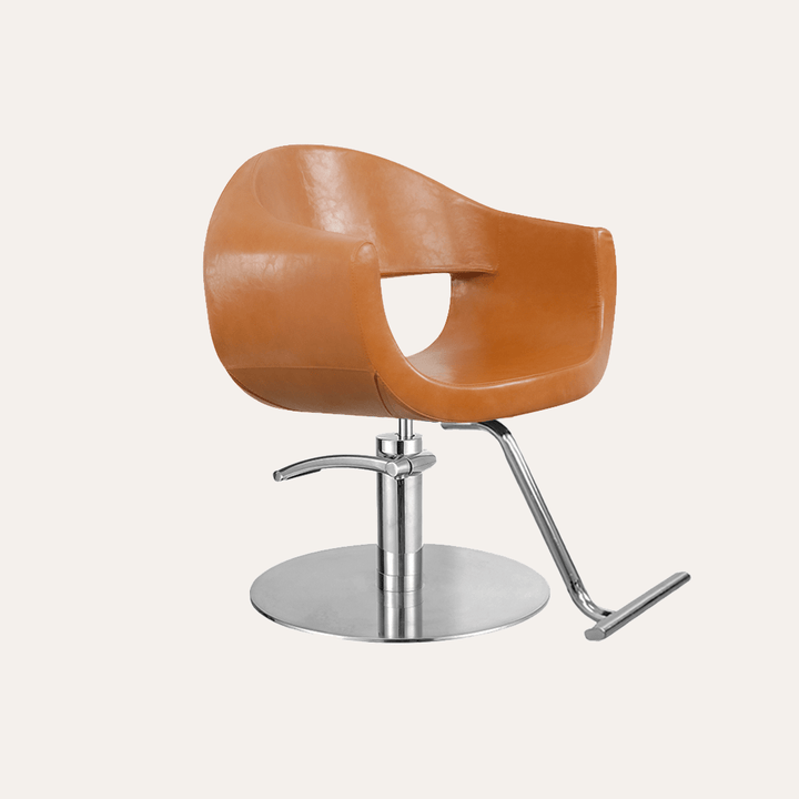 Keller International Luna Salon Chair Camel / Stainless Circle / Chrome DSP-KEL-APCHR-K1129-T-CAMEL