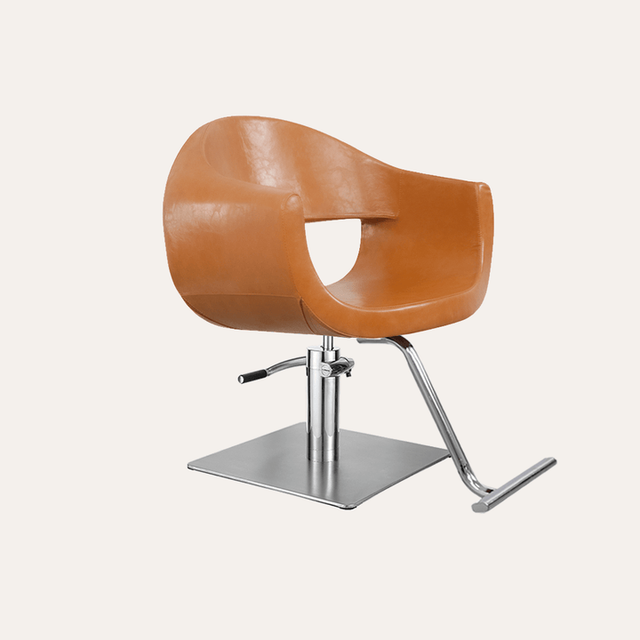 Keller International Luna Salon Chair Camel / Stainless Square / Chrome DSP-KEL-APCHR-K1129-T-CAMEL