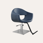 Keller International LUNA Salon Chair Slate Blue / Stainless Square / Black DSP-KEL-APCHR-K1129-T-SLATEBLUE