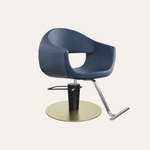 Keller International LUNA Salon Chair Slate Blue / Gold *Special Care Instructions* / Chrome DSP-KEL-APCHR-K1129-T-SLATEBLUE