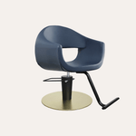 Keller International LUNA Salon Chair Slate Blue / Gold *Special Care Instructions* / Black DSP-KEL-APCHR-K1129-T-SLATEBLUE