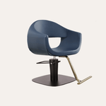 Keller International LUNA Salon Chair Slate Blue / Square Black / Gold DSP-KEL-APCHR-K1129-T-SLATEBLUE