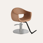 Keller International LUNA Salon Chair Cappuccino / Stainless Circle / Black DSP-KEL-APCHR-K1129-T-CAPPUCCINO
