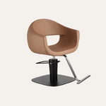 Keller International LUNA Salon Chair Cappuccino / Square Black / Chrome DSP-KEL-APCHR-K1129-T-CAPPUCCINO