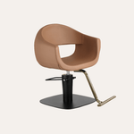 Keller International LUNA Salon Chair Cappuccino / Square Black / Gold DSP-KEL-APCHR-K1129-T-CAPPUCCINO