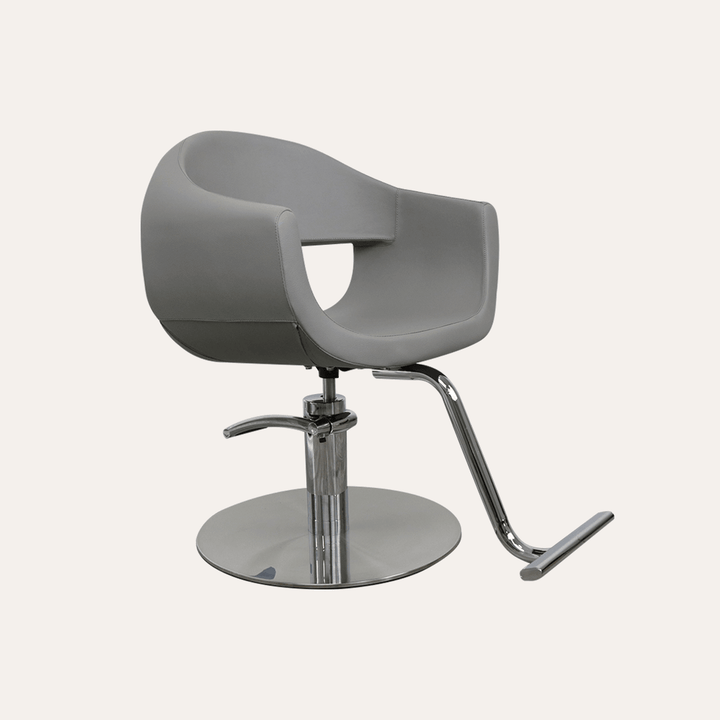 Keller International Luna Salon Chair Grey / Stainless Circle / Chrome DSP-KEL-APCHR-K1129-T-GREY