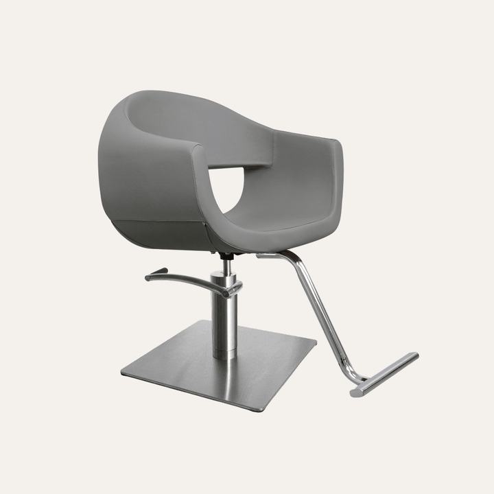 Keller International Luna Salon Chair Grey / Stainless Square / Chrome DSP-KEL-APCHR-K1129-T-GREY