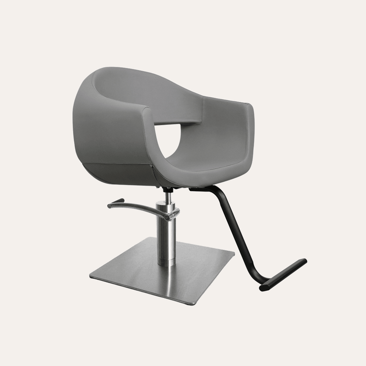 Keller International Luna Salon Chair Grey / Stainless Square / Black +$19 DSP-KEL-APCHR-K1129-T-GREY