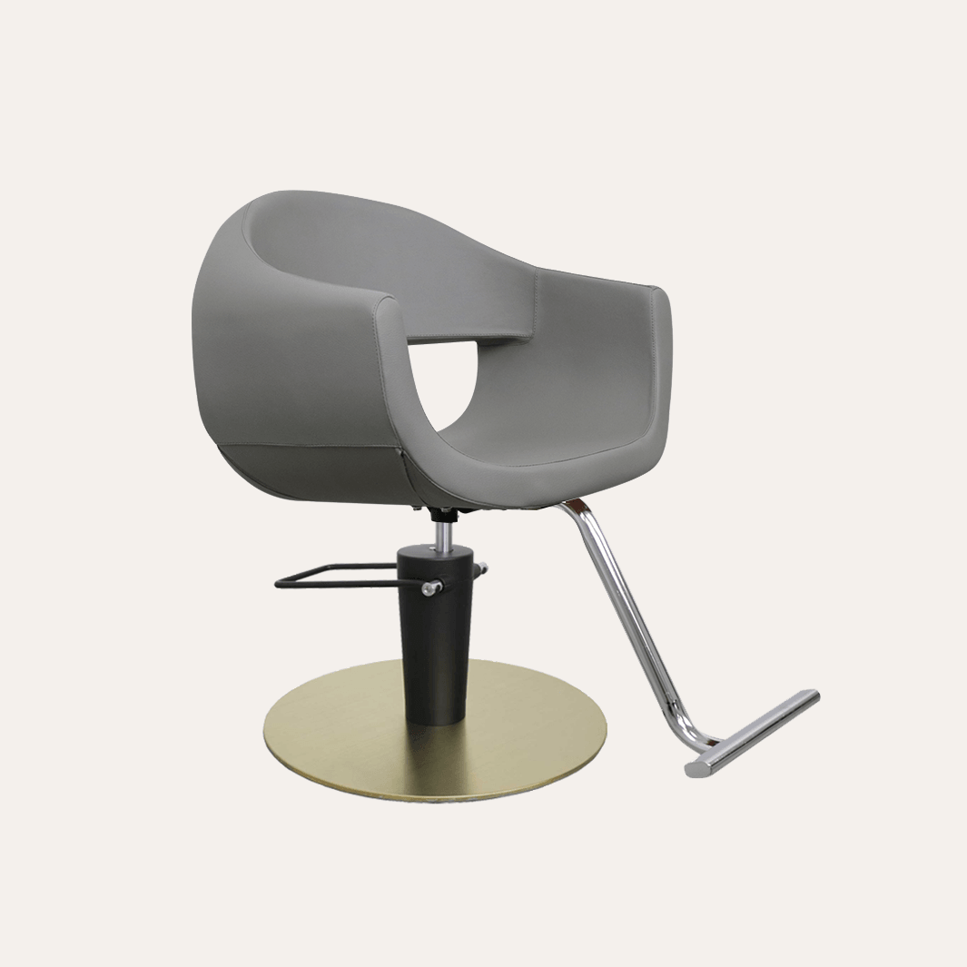 Keller International Luna Salon Chair Grey / Gold +$19 *Special Care Instructions* / Chrome DSP-KEL-APCHR-K1129-T-GREY