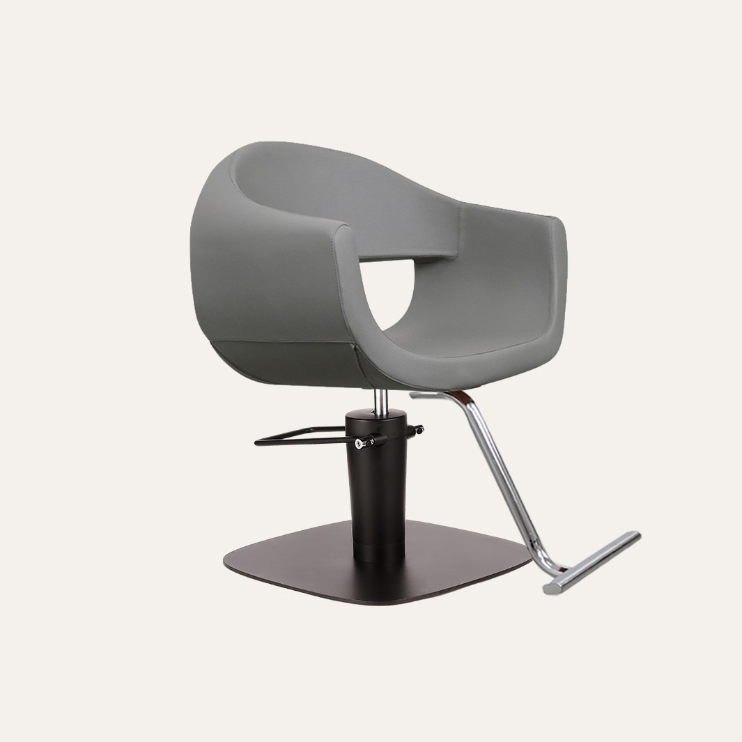Keller International Luna Salon Chair Grey / Square Black +$19 / Chrome DSP-KEL-APCHR-K1129-T-GREY