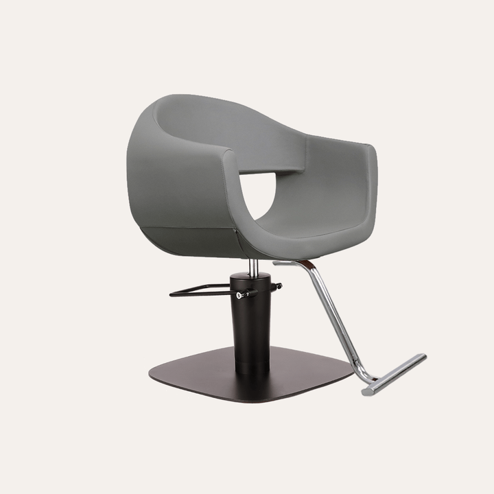 Keller International Luna Salon Chair Grey / Square Black +$19 / Chrome DSP-KEL-APCHR-K1129-T-GREY