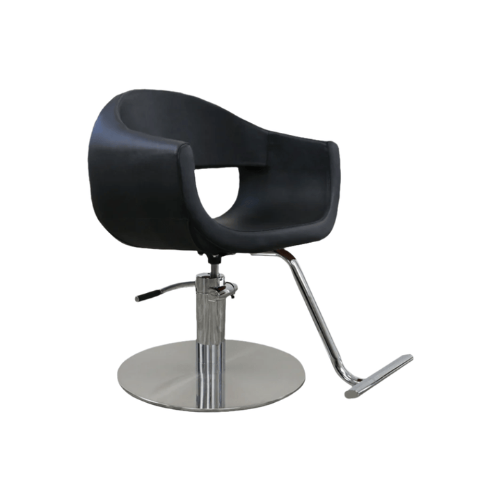 Keller International Luna Salon Chair Black / Stainless Circle / Chrome DSP-KEL-APCHR-K1129-T-BLACK