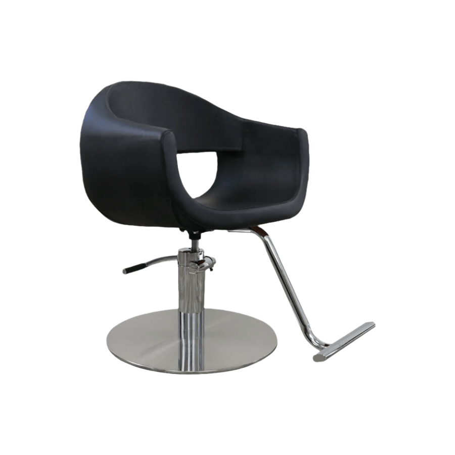 Keller International Luna Salon Chair Black / Stainless Circle / Chrome DSP-KEL-APCHR-K1129-T-BLACK