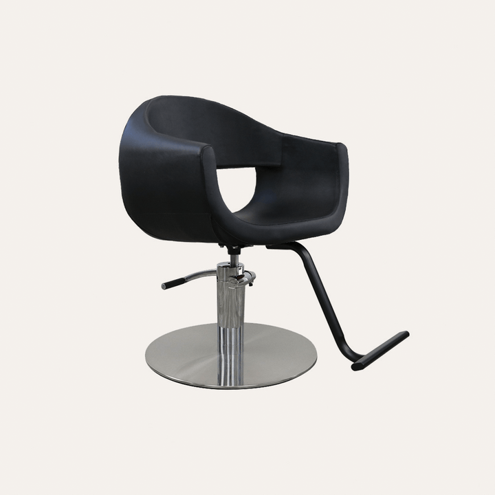 Keller International Luna Salon Chair Black / Stainless Circle / Black +$19 DSP-KEL-APCHR-K1129-T-BLACK