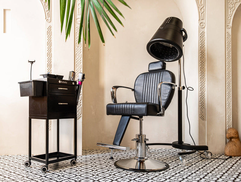 Salon hooded hair dryer with chair on sale