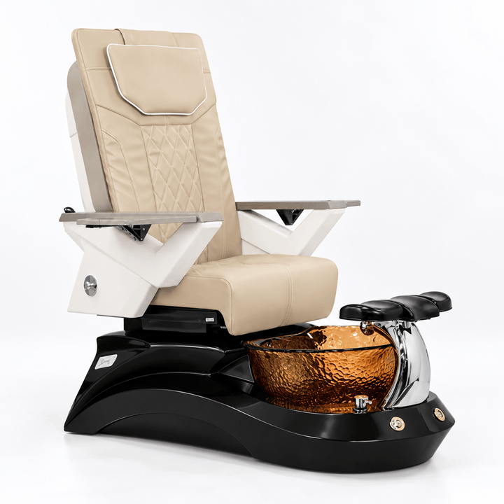 Mayakoba LOTUS II Shiatsulogic FX Pedicure Chair Light Khaki FX / Dark Grey and Amber Lotus II AYC-SPA-LOTUS-2-FX9653-839BLKGLD-53LKK