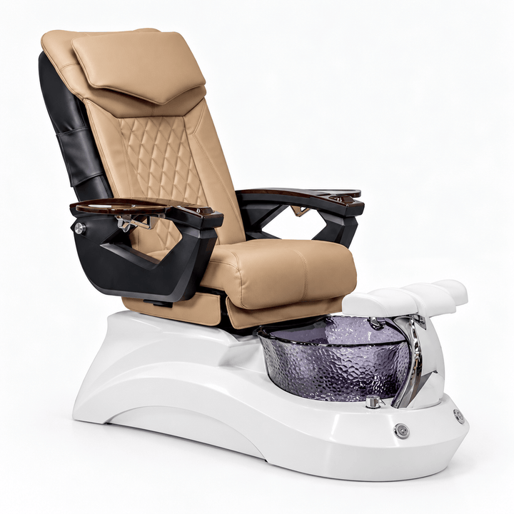 Mayakoba LOTUS II Shiatsulogic LX Pedicure Chair Light Khaki LX / White and Black Lotus II AYC-SPA-LOTUS-2-LX-839WHTBLK-18VLKK