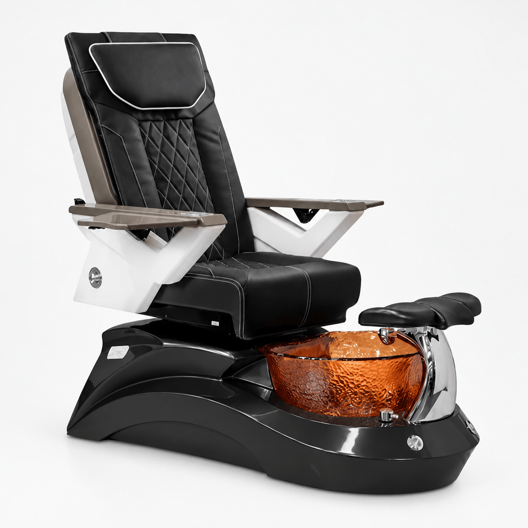 Mayakoba LOTUS II Shiatsulogic FX Pedicure Chair Black FX / Dark Grey and Amber Lotus II AYC-SPA-LOTUS-2-FX9653-839BLKGLD-53BLK
